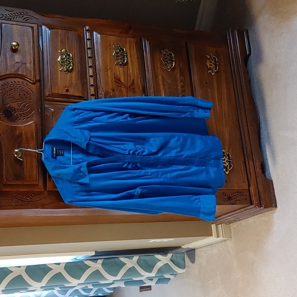 2/$30 Women's Peacock Blue Jewel Tone Blouse - Picture 1 of 5